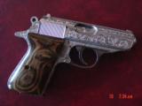 Walther PPK/S 380, fully engraved & polished by Flannery Engraving,Walnut grips,certificate,never fired,2 mags,awesome work of art !! - 13 of 13
