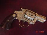 Colt Detective Special 2 1/8",fully engraved & 24K plated by Flannery Engraving,custom wood grips, 1973,38 Spl. awesome work of art
- 2 of 15