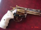 Colt Diamondback 38,4" fully refinished in bright nickel with 24K gold accents,made in 1968,bonded ivory grips,a real awesome showpiece !! - 5 of 15