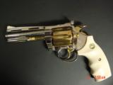 Colt Diamondback 1975,4" fully refinished bright nickel & 24K gold accents,bonded ivory grips,finished June 2018,awesome showpiece-nicer in perso - 10 of 15