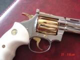 Colt Diamondback 1975,4" fully refinished bright nickel & 24K gold accents,bonded ivory grips,finished June 2018,awesome showpiece-nicer in perso - 5 of 15