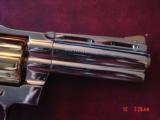 Colt Python 1960,4" fully refinished in bright nickel with 24K gold accents,bonded ivory grips,357 magnum,nicer in person. awesome showpiece !! - 8 of 15
