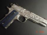 Colt Competition Series,1911,5" 45, fully engraved & polished by Flannery Engraving,2 mags,certificate,custom blue Colt grips,fiber optic site.aw - 15 of 15