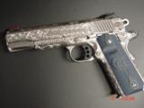 Colt Competition Series,1911,5" 45, fully engraved & polished by Flannery Engraving,2 mags,certificate,custom blue Colt grips,fiber optic site.aw - 14 of 15