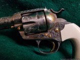 Colt Bisley SAA Engraved by Clint Finley, polished steel with 24k inlays & accents,& Indian Chief head,1911,4.75",38/40,ivory grips,a work of art - 13 of 15
