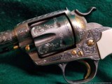 Colt Bisley SAA Engraved by Clint Finley, polished steel with 24k inlays & accents,& Indian Chief head,1911,4.75",38/40,ivory grips,a work of art - 4 of 15