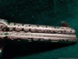 Colt SAA, Engraved by Bob Valade,Cattlebrand styled,nickel with 24K accents,carved ivory grips,1912,4.75"dia & rubies,awesome showpiece !! - 6 of 15