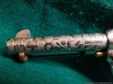 Colt SAA, Engraved by Bob Valade,Cattlebrand styled,nickel with 24K accents,carved ivory grips,1912,4.75"dia & rubies,awesome showpiece !! - 13 of 15