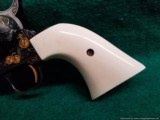 Colt SAA Engraved by Clint Finley,cattlebrand style,blue with 24K accents & inlays,real ivory,1981,5.5"awesome 1 of a kind masterpiece !! - 9 of 15