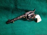 Colt SAA Engraved by Clint Finley,cattlebrand style,blue with 24K accents & inlays,real ivory,1981,5.5"awesome 1 of a kind masterpiece !! - 8 of 15