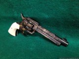 Colt SAA Engraved by Clint Finley,cattlebrand style,blue with 24K accents & inlays,real ivory,1981,5.5"awesome 1 of a kind masterpiece !! - 2 of 15