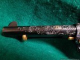 Colt SAA Engraved by Clint Finley,cattlebrand style,blue with 24K accents & inlays,real ivory,1981,5.5"awesome 1 of a kind masterpiece !! - 12 of 15
