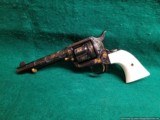 Colt SAA Engraved by Clint Finley,cattlebrand style,blue with 24K accents & inlays,real ivory,1981,5.5"awesome 1 of a kind masterpiece !! - 7 of 15