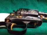 Colt SAA Engraved by Clint Finley,cattlebrand style,blue with 24K accents & inlays,real ivory,1981,5.5"awesome 1 of a kind masterpiece !! - 15 of 15