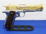 Colt 1911,deep engraved,refinished nickel with 24k gold accents,Mexican Heritage design,1 of a kind work of art !! - 6 of 15