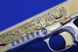 Colt 1911,deep engraved,refinished nickel with 24k gold accents,Mexican Heritage design,1 of a kind work of art !! - 14 of 15