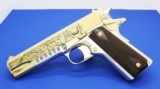 Colt 1911,deep engraved,refinished nickel with 24k gold accents,Mexican Heritage design,1 of a kind work of art !! - 13 of 15