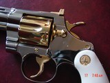 Colt Python 4", made 1960,just refinished in bright nickel with 24K gold accents,bonded ivory grips,357 mag.,awesome like new showpiece !! - 3 of 15