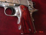 Colt Defender 3",Engraved & polished by Flannery Engraving,custom Rosewood grips,45acp,certificate,awesome 1 of a kind work of art !! - 5 of 15