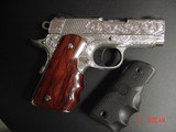 Colt Defender 3",Engraved & polished by Flannery Engraving,custom Rosewood grips,45acp,certificate,awesome 1 of a kind work of art !! - 11 of 15