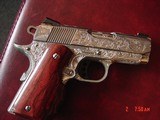 Colt Defender 3",Engraved & polished by Flannery Engraving,custom Rosewood grips,45acp,certificate,awesome 1 of a kind work of art !! - 15 of 15