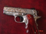 Colt Defender 3",Engraved & polished by Flannery Engraving,custom Rosewood grips,45acp,certificate,awesome 1 of a kind work of art !! - 4 of 15