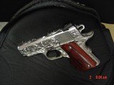 Colt Defender 3",Engraved & polished by Flannery Engraving,custom Rosewood grips,45acp,certificate,awesome 1 of a kind work of art !! - 13 of 15