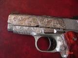 Colt Defender 3",Engraved & polished by Flannery Engraving,custom Rosewood grips,45acp,certificate,awesome 1 of a kind work of art !! - 6 of 15
