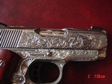 Colt Defender 3",Engraved & polished by Flannery Engraving,custom Rosewood grips,45acp,certificate,awesome 1 of a kind work of art !! - 2 of 15