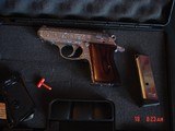 Walther PPK 380,fully deep hand engraved & polished by Flannery Engraving,custom Rosewood grips & originals,box & manual,2 mags,never fired,awesome !! - 8 of 15
