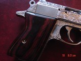 Walther PPK 380,fully deep hand engraved & polished by Flannery Engraving,custom Rosewood grips & originals,box & manual,2 mags,never fired,awesome !! - 4 of 15