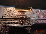 Colt Govt. 45,Master engraved by S.Leis,refinished in bright nickel with 24K accents,2 mags,Pearlite grips,certificate,case,manual,etc. awesome !! - 2 of 10