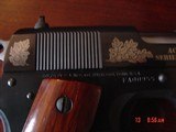 Colt Officers Commencement Issue,Silver engraved oak leaves & marine crests,fitted wood case, smooth walnut grips,#955,3 1/2