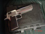 Magnum Research Desert Eagle 50AE,solid stainless with muzzle brake,2 grips,2 rails,ammo,box,all papers & never fired. an awesome hand cannon !! - 12 of 16