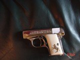 Colt 1908 Vest Pocket 25ACP, just refinished in nickel
& 24K accents,made 1920,bonded ivory grips,awesome semi auto !! - 11 of 13