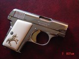 Colt 1908 Vest Pocket 25ACP, just refinished in nickel
& 24K accents,made 1920,bonded ivory grips,awesome semi auto !! - 4 of 13