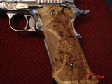 Sig Sauer Super Target 1911,5" 45ACP.,engraved & polished by Flannery Engraving,exotic wood grips,2 mags,box,a rare work of art showpiece !! - 6 of 15