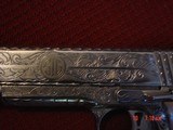 Sig Sauer Super Target 1911,5" 45ACP.,engraved & polished by Flannery Engraving,exotic wood grips,2 mags,box,a rare work of art showpiece !! - 8 of 15