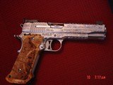 Sig Sauer Super Target 1911,5" 45ACP.,engraved & polished by Flannery Engraving,exotic wood grips,2 mags,box,a rare work of art showpiece !! - 1 of 15