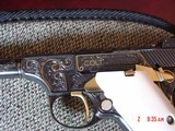 Colt Woodsman 22LR, 1950,master engraved by Jim Sornberger,reblued with 24k gold accents,gold wire inlays & real ivory grips,rare 4" barrel,aweso - 3 of 15