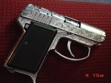 AMT Backup 380,fully engraved & polished by Flannery Engraving, 4 mags,high quality leather holster,original box,manual etc.double action,awesome !! - 4 of 15