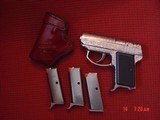 AMT Backup 380,fully engraved & polished by Flannery Engraving, 4 mags,high quality leather holster,original box,manual etc.double action,awesome !! - 1 of 15