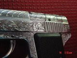 AMT Backup 380,fully engraved & polished by Flannery Engraving, 4 mags,high quality leather holster,original box,manual etc.double action,awesome !! - 3 of 15