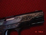 Colt 1903,32Cal,Hammerless,circa 1921,fully refinished bright blue & master engraved by S.Leis,certificate,bonded ivory grips,& way nicer in person.!! - 7 of 15