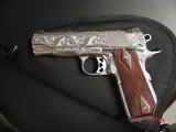 Dan Wesson 1911 Commander Bobtail 45acp,fully engraved & polished by Flannery Engraving,with certificate,wood grips,awesome 1 of a kind !! - 11 of 15