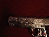 Dan Wesson 1911 Commander Bobtail 45acp,fully engraved & polished by Flannery Engraving,with certificate,wood grips,awesome 1 of a kind !! - 3 of 15