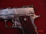 Dan Wesson Pointman PMZ-45, 5",fully hand engraved & polished by Flannery Engraving,wood grips,certificate,45ACP,awesome 1 of a kind work of art - 3 of 15