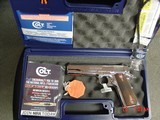 Colt Custom 1911 Series 80 Government 45acp,facory polished bright stainless,wood grips,case etc NIB,awesome showpiece !! - 5 of 15