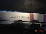 Colt Custom 1911 Series 80 Government 45acp,facory polished bright stainless,wood grips,case etc NIB,awesome showpiece !! - 7 of 15