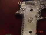 Colt Mustang Pocketlite 380,fully engraved & polished by Flannery Engraving,Pearlite grips,certificate,1 of a kind work of art !! - 4 of 16